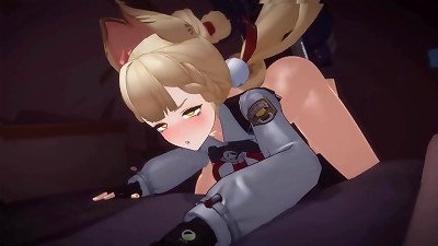 Zenless Zone Zero - Alice Thymefield 3d manga lovemaking animation | Cowgirl & doggy vignette