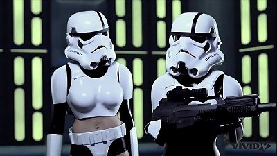 Vivid Parody - pair Storm Troopers enjoy some Wookie stiffy